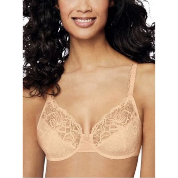 Bali Lift Lace Underwire Bra DF6543 Nude 34B Full Coverage Support NWT - Picture 1 of 7